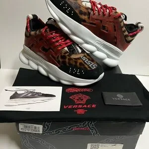 Versace Chain Reaction Platform Low Top Sneakers Multi Print Runners Size 9 US42 Chain reaction trainers Versace Multicolour size 39 EU in  main image 3